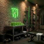 SOCCMIX Green Energy Neon Sign Wall Decor for Bedroom – Man Cave LED Light for Gaming Room & Drinks Bar | Stylish Mark Neon Art Gift for Men - 15.75" x 12.8"