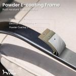 PHI VILLA 5 Piece Patio Bar Set,Outdoor Bar Table and Chairs Set, Strong and Heavy Duty Outdoor Bar Set with Cushion and Pillow，4PC Swivel Bar Stools with Rectangular Bar Height Table