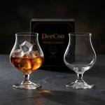 DeeCoo 2 Pack Crystal Whiskey, Bourbon, Scotch Glasses, Wine Tasting Glasses 7 oz, Shot Glasses Set, Old Fashioned Brandy Snifter Glass for Liquor Tequila Gin Cognac Vodka Cocktai, Gift for Men Father