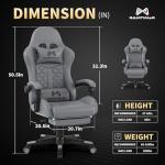 Gamtimer Gaming Chair, 400 lbs Adult Chair, High Back Computer Chair with Footrest and Linked Armrests, Office Video Game Chair with Lumbar Support (Grey)