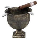 Stinky Cigar Ashtray, Designer Series, Box-Pressed, Deep Bowl Design, Windproof, Cast Gold