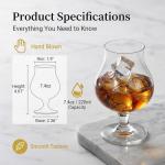 DeeCoo 2 Pack Crystal Whiskey, Bourbon, Scotch Glasses, Wine Tasting Glasses 7 oz, Shot Glasses Set, Old Fashioned Brandy Snifter Glass for Liquor Tequila Gin Cognac Vodka Cocktai, Gift for Men Father