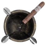 Stinky Cigar Ashtray, Designer Series, Box-Pressed, Deep Bowl Design, Windproof, Cast Gold