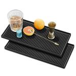 Facmogu 2PCS 12" x 6" Rubber Bar Mats, PVC Bar Service Mats for Cocktail Bartender, Spill Cup Pads Glass Whiskey Coffee Wine Tea Beer Coaster Placemats