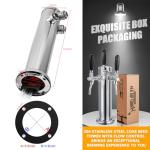 IMAICTUU Triple Tap Kegerator Tower with Adjustable Flow Control Valve, Upgraded 3" Draft Beer Tower Kegerator Parts Stainless Core Self-Closing Beer Faucet for Kegerator Countertop
