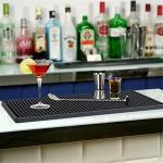 Facmogu 2PCS 12" x 6" Rubber Bar Mats, PVC Bar Service Mats for Cocktail Bartender, Spill Cup Pads Glass Whiskey Coffee Wine Tea Beer Coaster Placemats