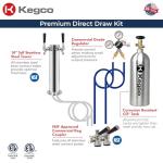 Kegco K309X-2 Keg Dispenser, 2 Faucet, Black Stainless Steel