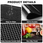 Facmogu 2PCS 12" x 6" Rubber Bar Mats, PVC Bar Service Mats for Cocktail Bartender, Spill Cup Pads Glass Whiskey Coffee Wine Tea Beer Coaster Placemats