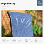 MFSTUDIO Patio Bar Set of 7, Outdoor Bar Height Table and Chairs, 1 x Heavy Duty Metal Slat High Top Bar Table with 6 x Swivel Outdoor Bar Stool, Navy Blue