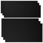 Tioncy 6 Pcs Bar Mat for Countertop 12 x 6 Inch,12 x 4 Inch Non Slip Rubber Mat Service Spill Cocktail Bartending Coffee Bar Mats for Hot Dishes Restaurants Barbershop Clippers Hot Pads, Black
