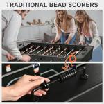 RAYKEEP 58" Foosball Table, Competition Soccer Table Game w/ 2 Balls for Adult Youth, Heavy-Duty Arcade Table Soccer for Home, Game Room (Black)