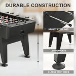 RAYKEEP 58" Foosball Table, Competition Soccer Table Game w/ 2 Balls for Adult Youth, Heavy-Duty Arcade Table Soccer for Home, Game Room (Black)