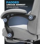 GTPLAYER Gaming Chair Fabric with Pocket Spring Cushion,Computer Office Chair with Lumbar Support for Adults Linkage Armrests and Footrest Ergonomic Gamings Chairs Height Adjustable Gray