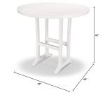 POLYWOOD Nautical Trestle Bar Table White - 44" Bar Height Outdoor Patio Table - Heavy-Duty HDPE Lumber - Commercial Grade Bistro Furniture for Deck, Garden & Poolside