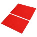 PATIKIL 2 Pack Red 16" x 12" x 0.4" PVC Bar Mats, Non-Slip Countertop Spill Mat for Kitchen, Restaurant, Bar, KTV, Counter, Barber Station, Hair Salon