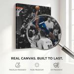 NBA Canvas Wall Art Decor - Anthony Edwards Iconic Dunk, Timberwolves Slam Dunk Action, High-Flying Basketball Moment, Sports Poster for Home or Game Room Wall Decoration 12x16