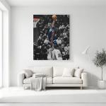 NBA Canvas Wall Art Decor - Anthony Edwards Iconic Dunk, Timberwolves Slam Dunk Action, High-Flying Basketball Moment, Sports Poster for Home or Game Room Wall Decoration 12x16