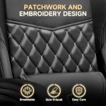 GTPLAYER Gaming Chair, High Back Leather Computer Game Chair with Footrest, Ergonomic Height Adjustable Office Chair with Removable Cover and Lumbar Support for Gaming and Work (Black)