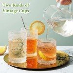Vintage Hobnail Highball & Cocktail Glass Set