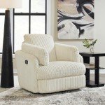 Ashley Tie-Breaker White Swivel Glider Recliner