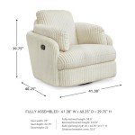 Ashley Tie-Breaker White Swivel Glider Recliner