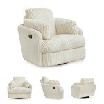Ashley Tie-Breaker White Swivel Glider Recliner