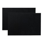 Black PVC Bar Service Mat Set, 2-Pack 18x12
