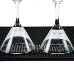 Black PVC Bar Service Mat Set, 2-Pack 18x12