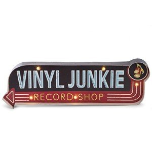 Vinyl Junkie LED Metal Sign for Man Cave