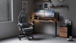 Ergonomic Grey Gaming Chair with Massage & Footrest