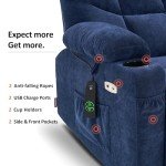 Navy Blue Power Lift Recliner Chair for Elderly
