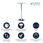 Adjustable Height Round Glass Cocktail Table