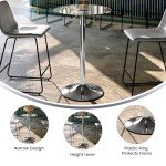 Adjustable Height Round Glass Cocktail Table