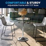 Adjustable Height Round Glass Cocktail Table