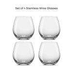 Set of 4 JoyJolt Stemless Wine Glasses 15-Oz
