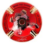 9-Inch Red Porcelain Cigar Ashtray - Limited Edition