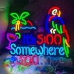 Custom Neon Sign: 5 O'Clock Somewhere Decor