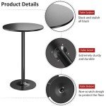 Furmax Round Bar Height Bistro Table - Black