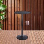 Furmax Round Bar Height Bistro Table - Black