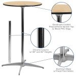 Adjustable Wood Bar Height Cocktail Table - Natural