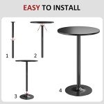 Furmax Round Bar Height Bistro Table - Black