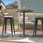 Furmax Round Bar Height Bistro Table - Black