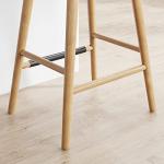 Barker Counter Height Wood Barstool with Leather Cushion