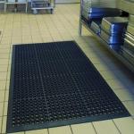 Heavy-Duty Black Rubber Floor Mat - 36" x 60