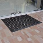 Heavy-Duty Black Rubber Floor Mat - 36" x 60