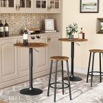 Height-Adjustable Round Pub Table for Man Cave
