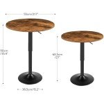 Height-Adjustable Round Pub Table for Man Cave