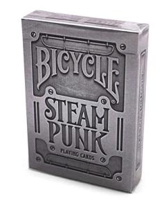 Silver Steampunk Bicycle Poker Playing Cards