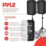 Pyle 300W Bluetooth DJ Speaker Mixer Bundle