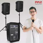 Pyle 300W Bluetooth DJ Speaker Mixer Bundle